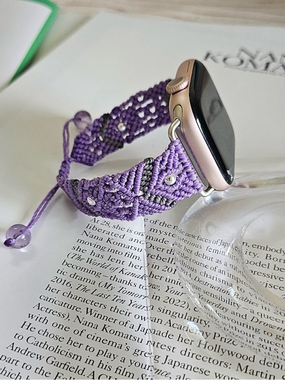 Handmade Purple Macrame Apple Watch Band